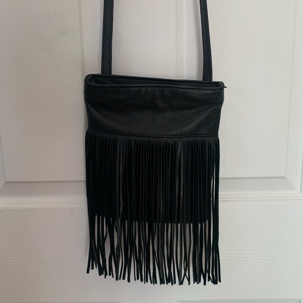 Black Fringe Crossbody Bag